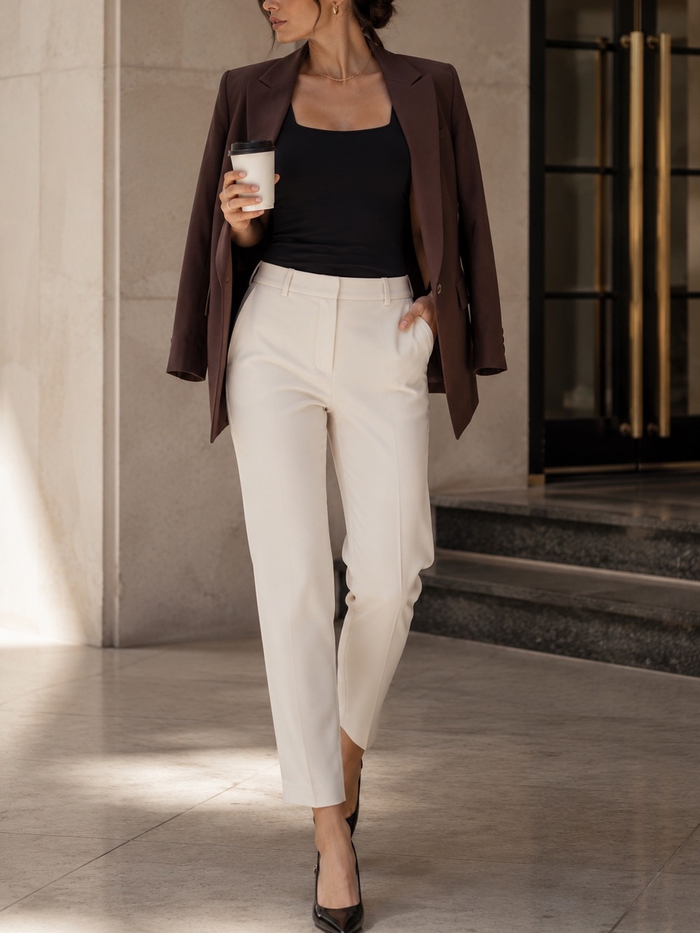 Theory Testra Pants 6 Ankle Slim Ivory Off White Trouser Minimalist Work Office